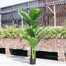 3 Trunk Artificial Fortune Tree Indoor Plant in Black Pot 150 cm