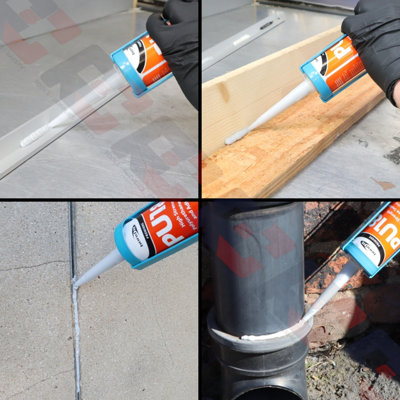 3 Tubes of PU18 Polyurethane Adhesive Sealant Grey 310ml Tube