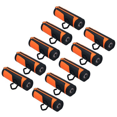 3 Watt Cob Torch And Folding Inspection Work Light Lamp Battery Powered 10pc