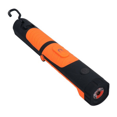 3 Watt Cob Torch And Folding Inspection Work Light Lamp Battery Powered 2pc