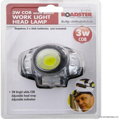 3 Watt White Led Cob Headlight Builders & Workers Head Lamp, Can Also