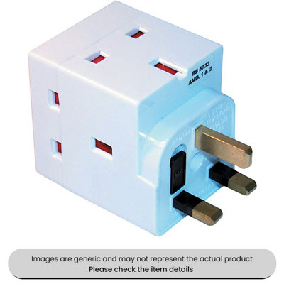 3-Way Adapter Fused 3Pin, 13AMP Pack Qty 1
