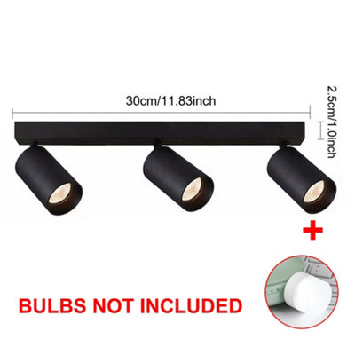 3 Way Ceiling Spotlight Adjustable Kitchen Bar Spot Light LED GU10 ...
