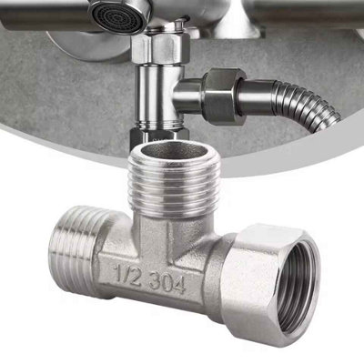 2-Pack Bidet T Adapter – 7/8 X 7/8 X 3/8 Solid Brass 3-Way Tee, With Washers, For Toilet & RV