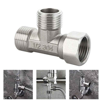 3 Way Copper T Adapter ,Shower, Toilet, Bidet Diverter Valve