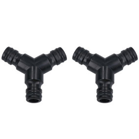 3 Way Garden Hose Pipe Coupler Connector Joiner Watering Water Pipes 2pc