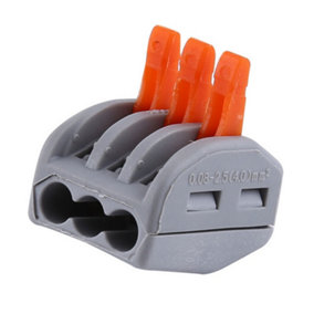 3 Way Spring Terminal Block Reusable Electric Cable Wire Connector 100Pcs