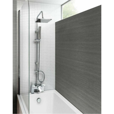 3 Way Square Shower Rigid Riser Kit Waterfall Bath Shower