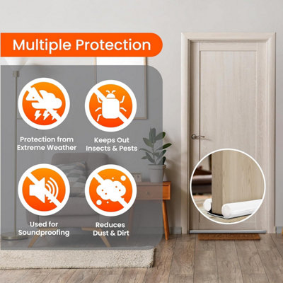 2 Pack Under Door Draft Stopper Windproof Soundproof Anti Cockroach Weather Strip