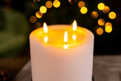 3 Wick LED Candle With Black Stand - 3