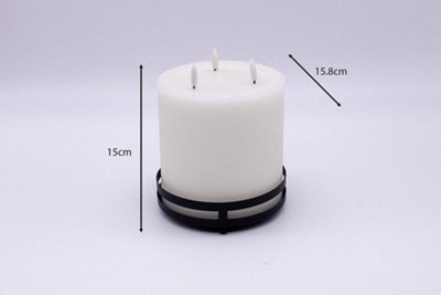 3 Wick LED Candle With Black Stand - 6