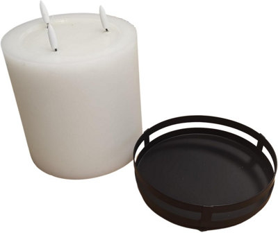 3 Wick LED Candle With Black Stand - 8