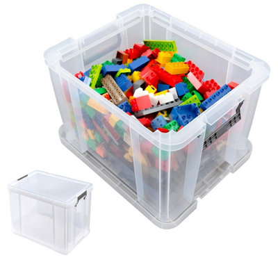 3 x 10L Strong Plastic Reinforced Storage Containers With Snap Closure Lids