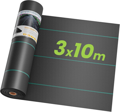 3 x 10M Premium Garden Weed Barrier Fabric Landscape Fabric, Durable & Heavy-Duty Weed Block, Easy Setup & Superior Weed Control