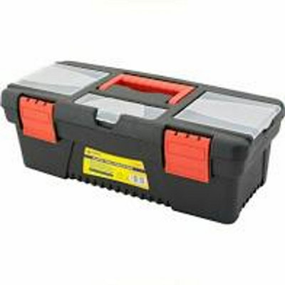 3 X 12" Plastic Tool Box Lockable Storage Carry Case Strong Handle Tray Diy