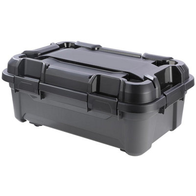 3 x 18 Litre Black Bunker Storage Trunks For Tradesman & Handyman