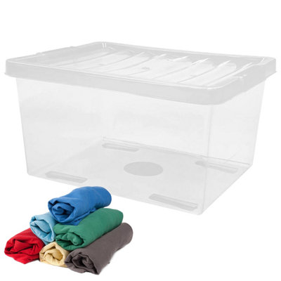 3 x 27L Strong Clear Multipurpose Transparent Storage Container ...