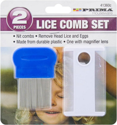 3 X 2Pc Head Lice Comb Fine Tooth Metal Detection Remove Hair Nit Eggs ...