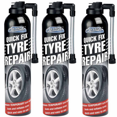 3 x 300ml Quick Fix Tyre Emergency Temporary Puncture Sealant Wheel ...