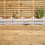 3 x 33cm 4 Piece Set White Wood Effect Picket Fence Garden Edging