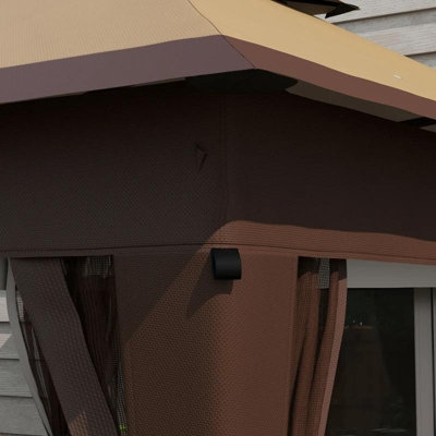3 x 3m Pop Up Gazebo  1 Button Push Double Roof Carry Bag