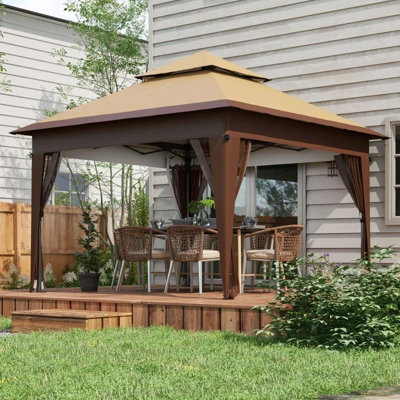 3 x 3m Pop Up Gazebo  1 Button Push Double Roof Carry Bag