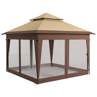 3 x 3m Pop Up Gazebo  1 Button Push Double Roof Carry Bag