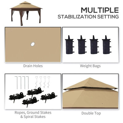 3 x 3m Pop Up Gazebo  1 Button Push Double Roof Carry Bag