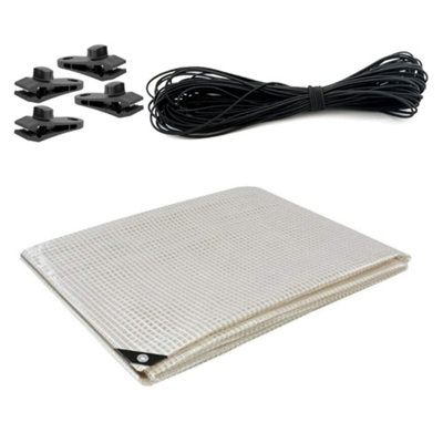 3 x 4 m Tarpaulin Waterproof Heavy Duty Cover Ground Sheet Camping with 4 Tarp Clips + 10m / 30ft Bungee Cord (Clear - 100GSM)