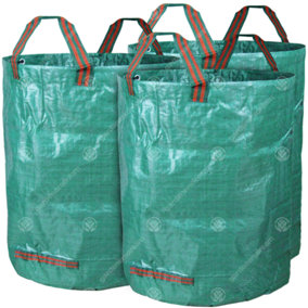 3 x  400L Round Garden Waste Bag - Heavy Duty Reinforced Refuse Sack