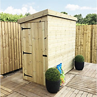 3 x 5 WINDOWLESS Garden Shed Pressure Treated T&G PENT Wooden Garden Shed - Side Door (3' x 5' / 3ft x 5ft) (3x5)
