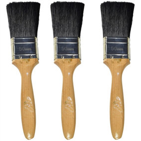 3 x 50mm Painters And Decorators Decorating Paint Painting Brush Wooden Handle