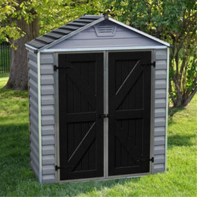 3 x 6 Double Door Apex Plastic Shed with Skylight Roofing