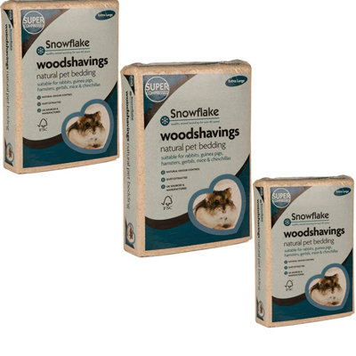 3 x 7.5KG Animal Pet Bedding Wood Shavings With Odour Control Dust Extracted Ideal For Small Animals