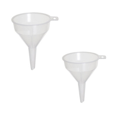 3 X 8CM CLEAR PLASTIC KITCHEN FUNNEL WITH HOLDERS FOR FILLING BOTTLES ...