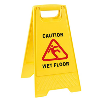 3 x 'A' Frame Double Sided Yellow Wet Floor Safety Warning Sign