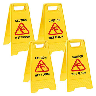 3 x 'A' Frame Double Sided Yellow Wet Floor Safety Warning Sign