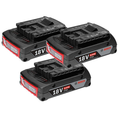 3 x Bosch GBA 18 V 2.0 Ah 1600Z00036 18v 2.0ah Cool Pack Lithium Ion Battery