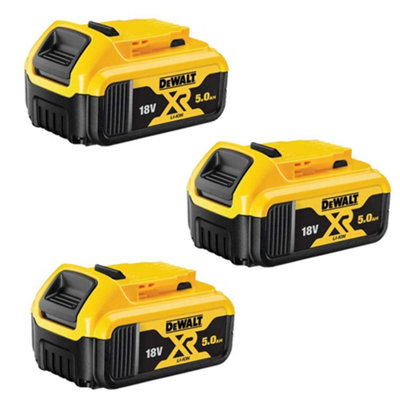 3 x Dewalt DCB184 5.0ah 18v XR Lithium Ion Li-Ion Battery - LED Charge ...