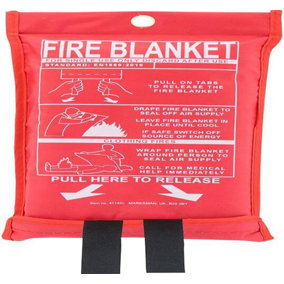 3 X Fire Blanket Home Safety Large Quick Release Protection 1M X 1M In Bag Work