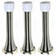 3 x fiXte Wall Mounted Chrome Spring Door Stop Sprung Stopper Skirting Board Buffer