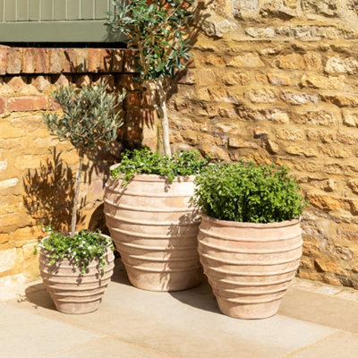 3 x Garden Trading Otterton Planters Plant Flower Tree Pots Terracotta