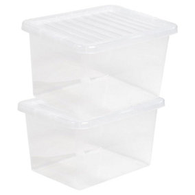 3 x Heavy Duty Multipurpose 12 Litre Home Office Clear Plastic Storage Containers With Lids