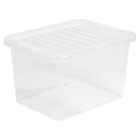 3 x Heavy Duty Multipurpose 20 Litre Home Office Clear Plastic Storage Containers With Lids