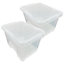3 x Heavy Duty Multipurpose 24 Litre Home Office Clear Plastic Storage Containers With Lids