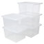 3 x Home Office Clear 22 Litre Transparent Plastic Storage Containers With Lids