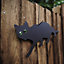 3 x Life-Sized Decoy Cats - Weatherproof Metal Cat Silhouette Garden Lawn or Fence Decor for Deterring Cats, Birds & Small Mammals