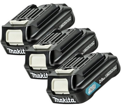3 x Makita BL1020 BL1021B 10.8v 12V Max CXT Lithium Ion Slide Type 2.0ah Battery