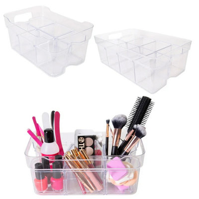 3 x Medium (36.5x27.5x10.5cm) Adjustable & Stackable Storage Organisers ...
