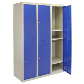 3 x Metal Storage Lockers - Two Doors - Flatpack